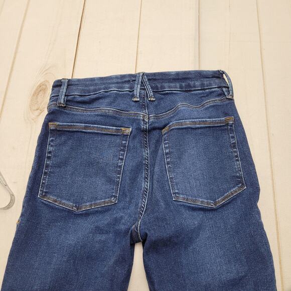 Good American power stretch pull on flare jeans dark wash indigo large - Picture 11 of 11